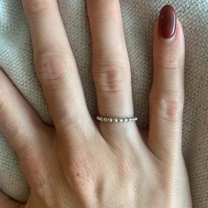 PANDORA Beaded Ring in Sterling Silver.